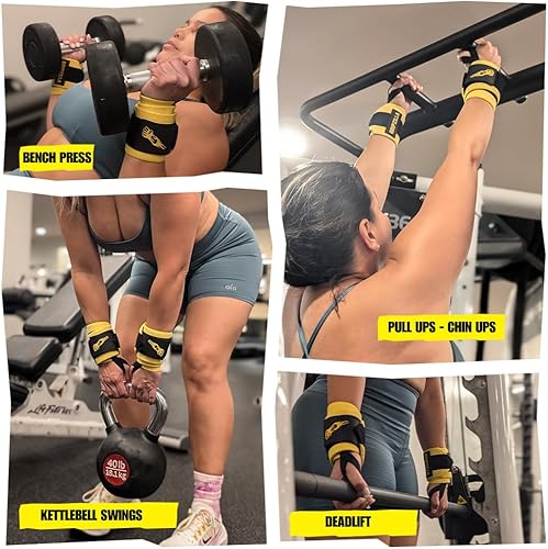 Miniatura 4 de GRIPZILLA Muñequeras para levantamiento de pesas para hombres y mujeres, correas de muñeca más pesadas de alta calidad para levantamiento de pesas,