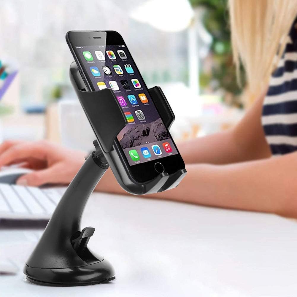 LotFancy Cell Phone Holder, Mobile Phone Car Mount, Windshield Dashboard Cradle Car Phone Mount