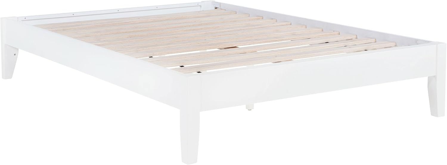 Coaster Home Furnishings - Hounslow - Wood - Universal Platform Bed with Fully Slatted Mattress-Ready Design, Contemporary Style and Center Rail - Bedroom - Full Size - White - 306128F
