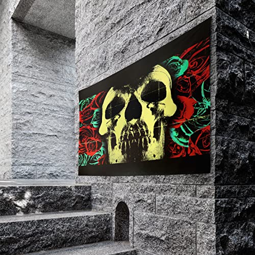 Etskom Skull Blacklight Tapestries Uv Reactive Deftones Tapestry Metal Band Posters Music Cool Tapestry For Bedroom Livingroom Dorm 60X50In #TOP5
