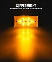 Vista 2 de Partsam 5 luces rectangulares ámbar 6 LED parte superior transparente para Freightliner Volvo