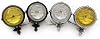 Motorcycle Front Headlight Universal Pointed Headlight Vintage H4 Bulb Fit For Harley Honda Chopper Sportster Softail Custom (Black&Amber Lens)