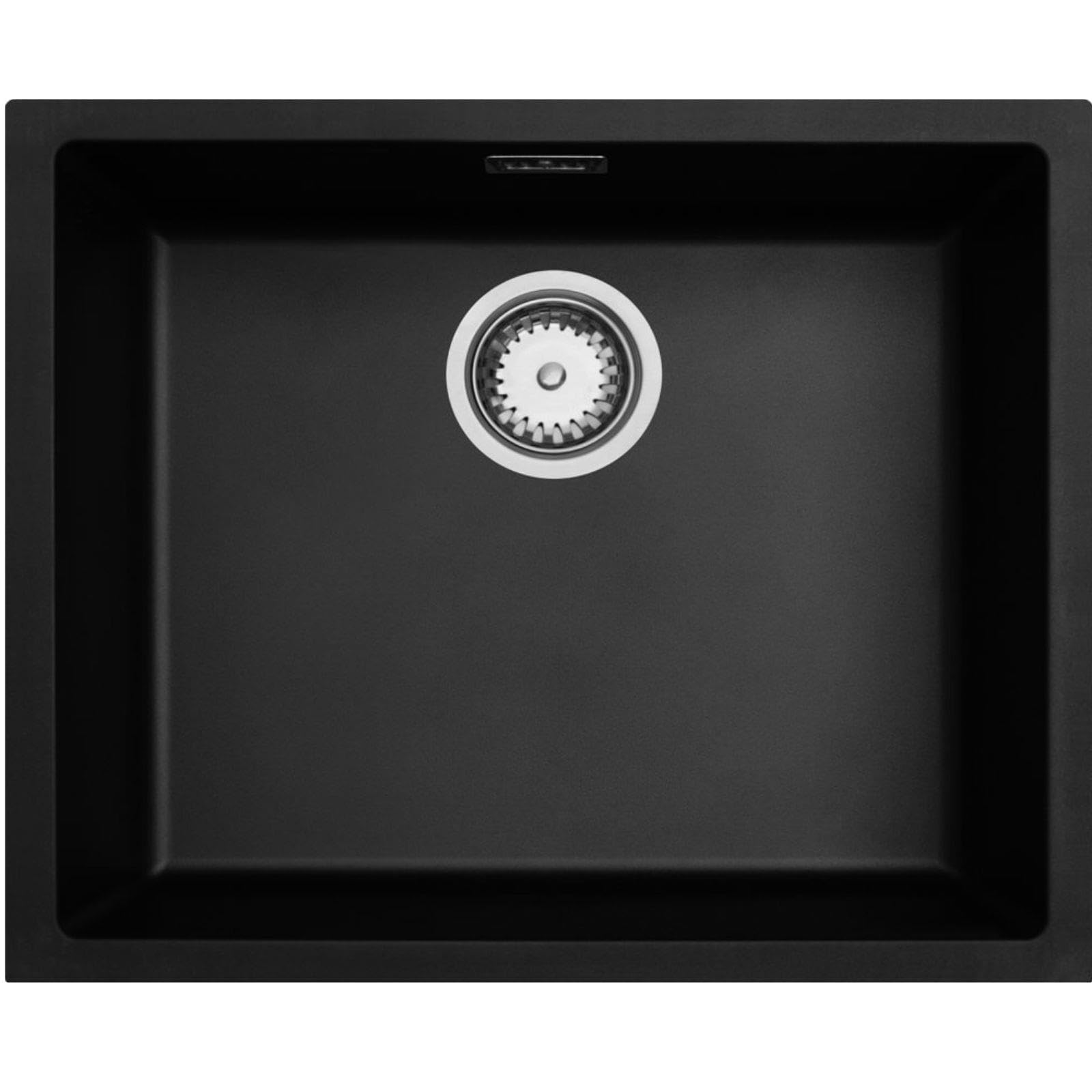 LD54BL – Fregadero de cocina 1 seno negro – Composite BIO – Empotrable o Bajo Encimera – 55 x 45 x 20,8 cm