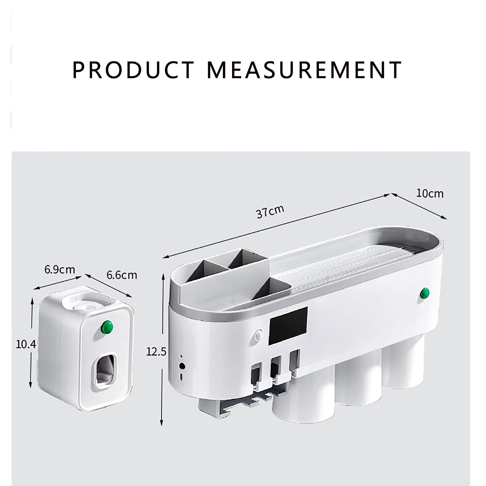 Porta Spazzolino Elettrico, Porta Spazzolino Parete, Porta Testine Spazzolino Elettrico, Sterilizzatore UV per 3 Fessure per Spazzolini Multifunzione Ricaricabile Solare Bianco