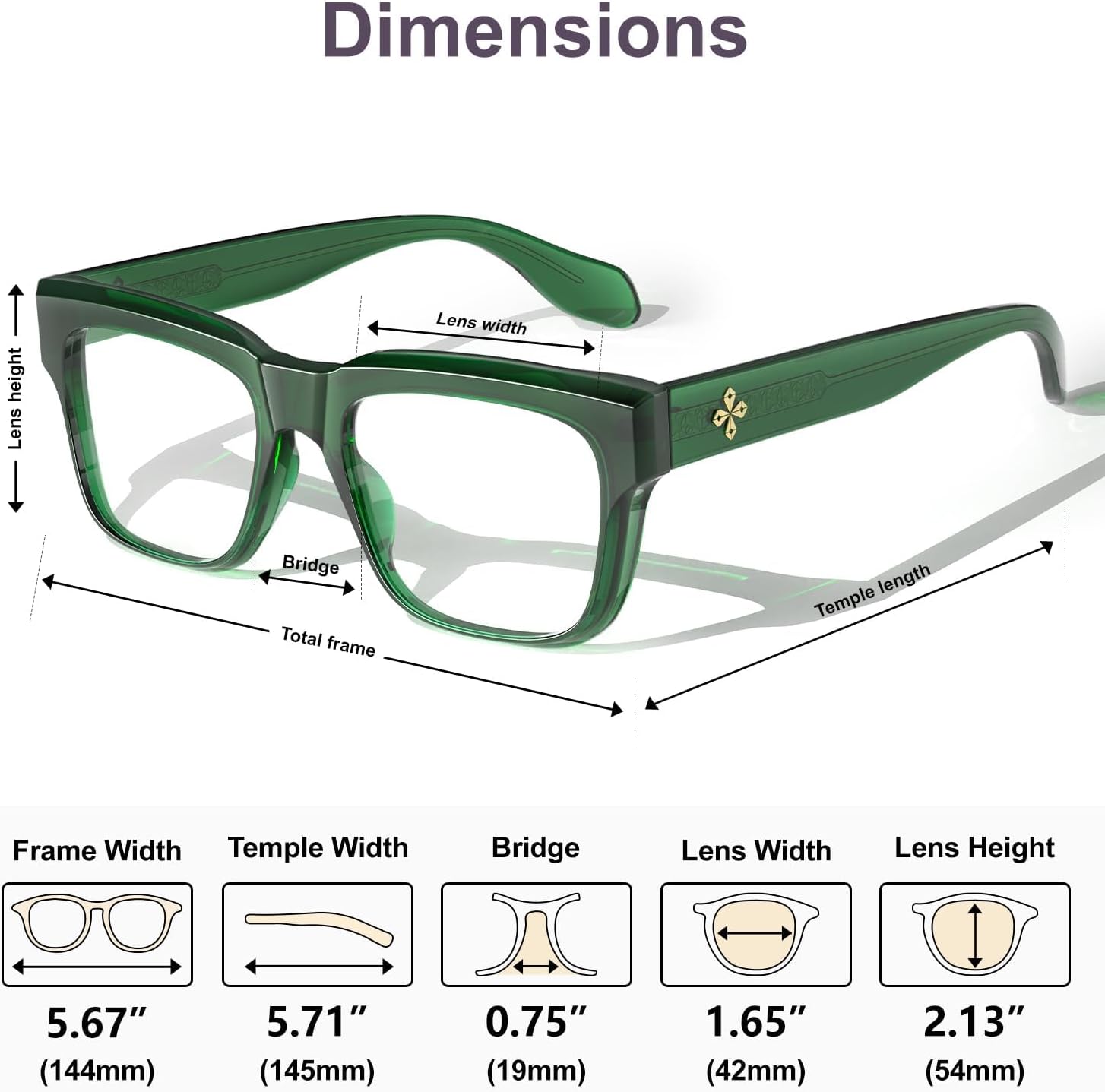 VISOONE TR90 Square Blue Light Blocking Glasses Fashion Computer Eyewear for Women and Men RANDI - Image 5