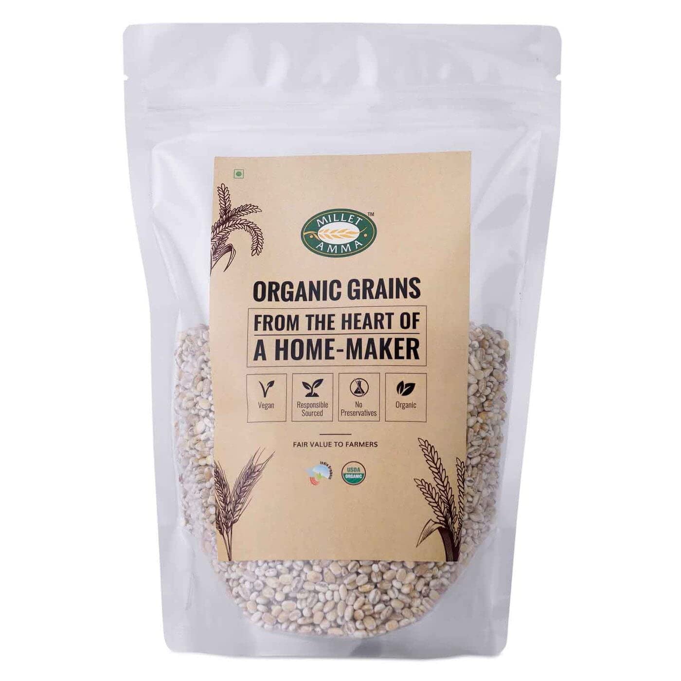 Millet Amma Organic Barley Grain 2kg (500 gm x 4 Pack) (B0B649WQYR) Amazon Price History, Amazon Price Tracker