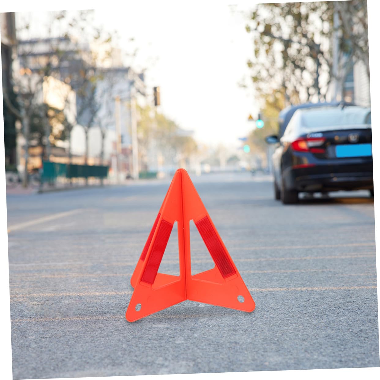Triángulo de Advertencia para Coches Rojo de Plástico, 5 Piezas