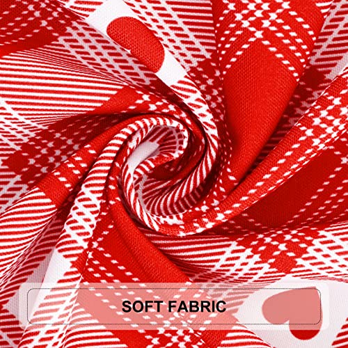 Framics Red Buffalo Plaid Curtains For Living Room Tab Top Curtains Light Filtering Privacy Added Window Drapes Heart Window Treatment Curtains 63 Inches Length 2 Panels For Bedroom #TOP5