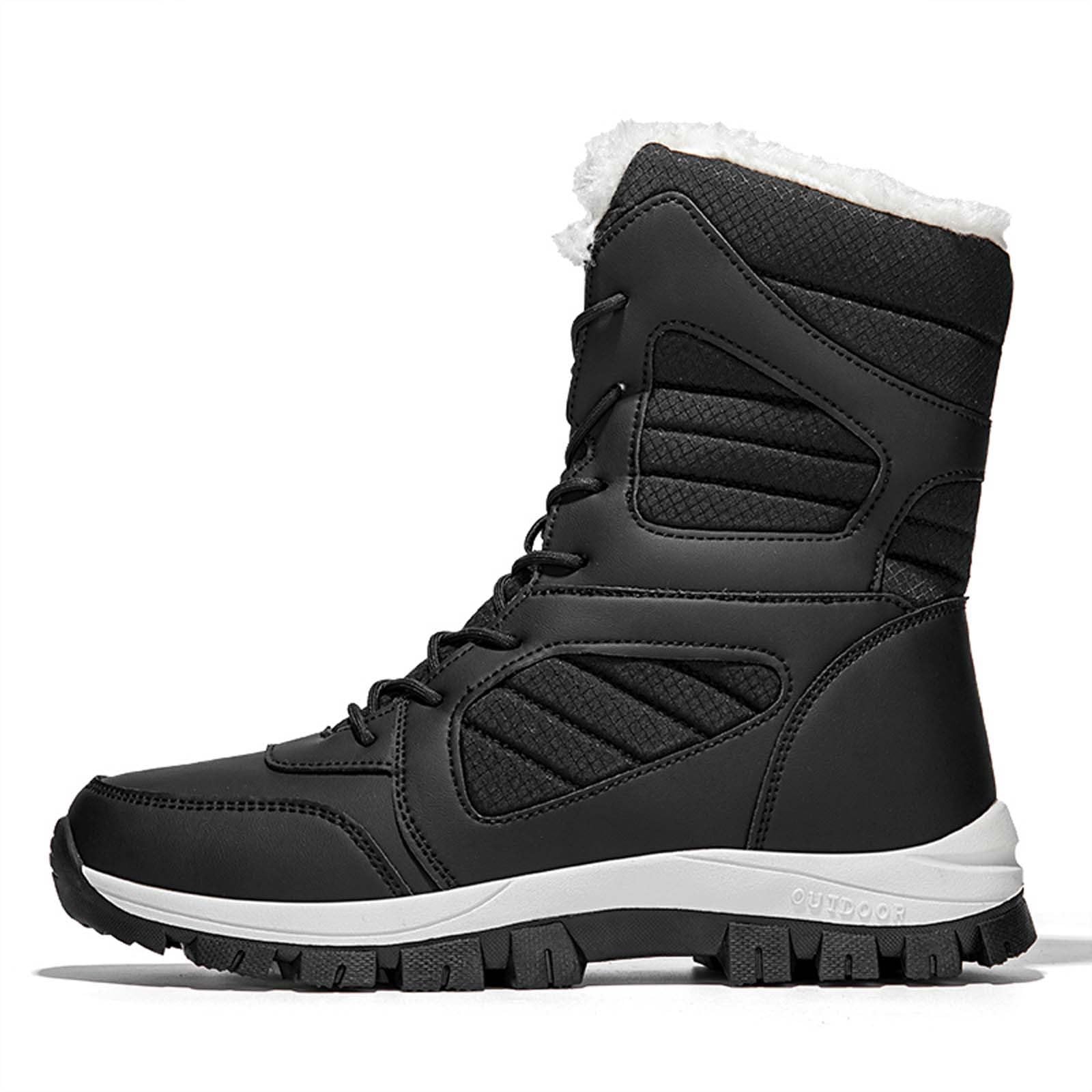 Bottes de Neige Femme Hiver Chaudes Bottes Fourrées Femme Mi-Mollet Confortable Botte de Neige Imperméable Snow Boots Fourrées de Ski Chaussures de Randonnée Antidérapantes Bottine Chaussure Hiver