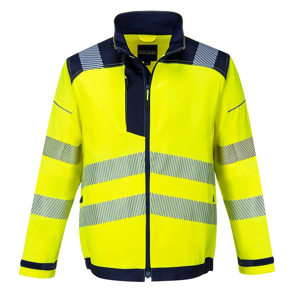 Portwest PW3 T500YNRL - Chaqueta de alta visibilidad (talla L), color amarillo y azul marino