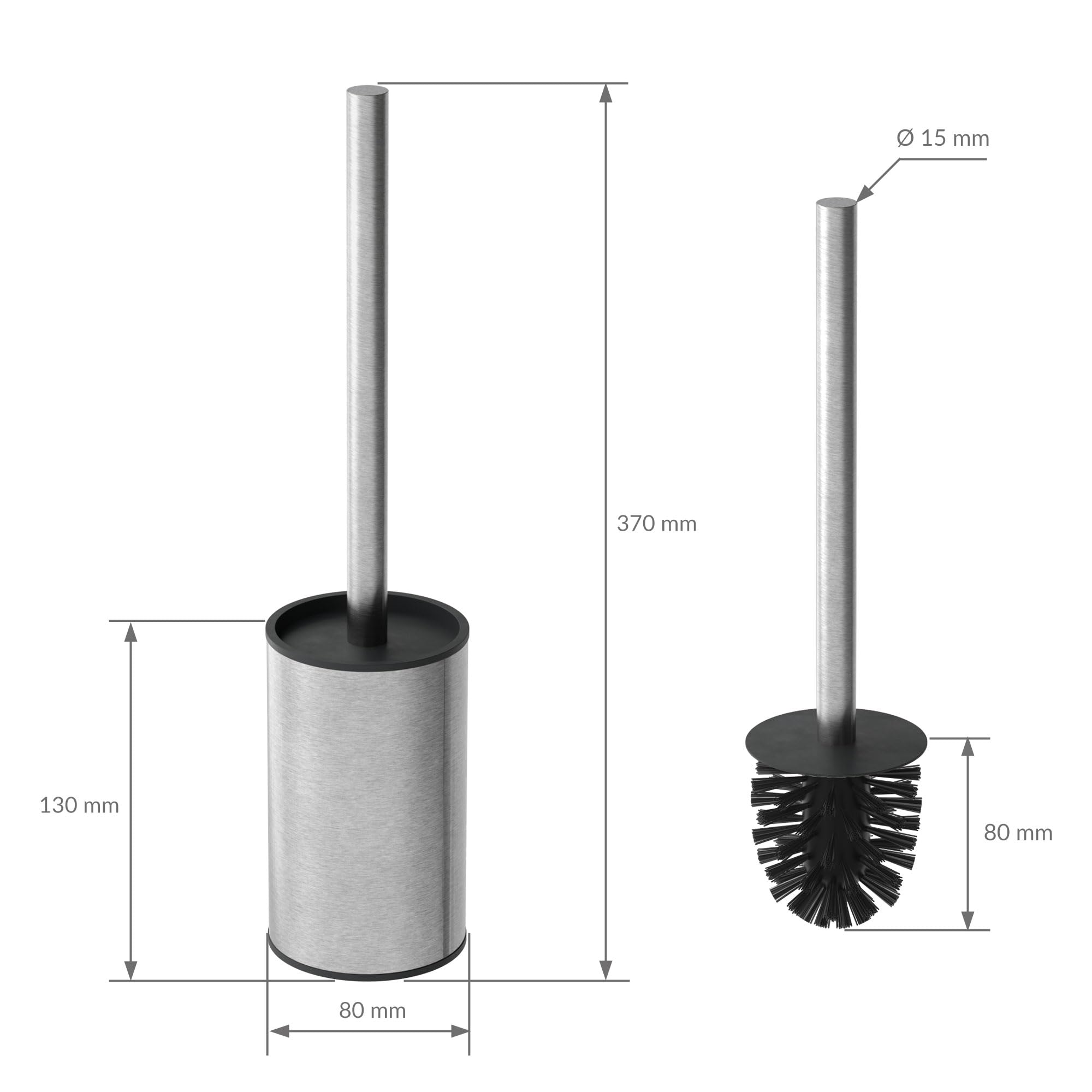 LuxeBath Unterputz-Schrankmodul aus Edelstahl für die Klobürstengarnitur, Silber, 60x20x14 cm, Badezimmerschrank mit Toilettenpapierhalter, Einbauschrank mit Toilettenbürste, WC Wandnische befliesbar