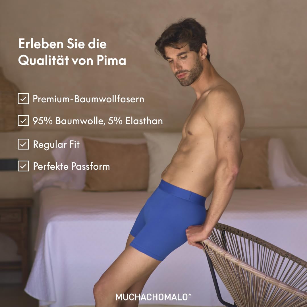Muchachomalo Hombre Bóxer 2-Pack, Liso, Algodón Pima, Cinturilla Elástica