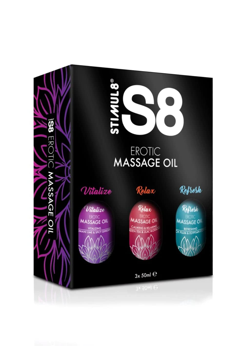 Stimul8 9741453150 Huile de Massage Box 3X 50 ml