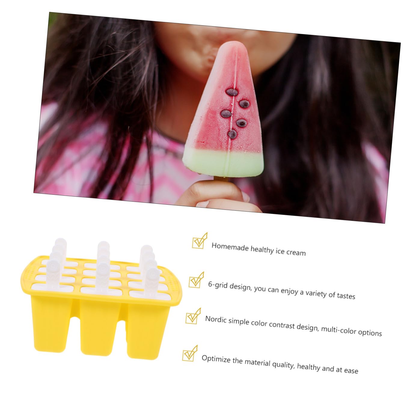 COLLBATH Moules à Glaçons en Silicone, 12 Cavités, Moule Soi-même pour Fruits et Pâte, pour L’été, 1 Set