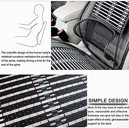 Car Seat Office Chair Bamboo Chip Cover Cushion With Wire Mesh Lumbar Back Support,Breathable Cool Black Mesh With Strap Comfortable Ventilate Support Cushion Pad,Back Pain Relief For Car Seats #TOP6