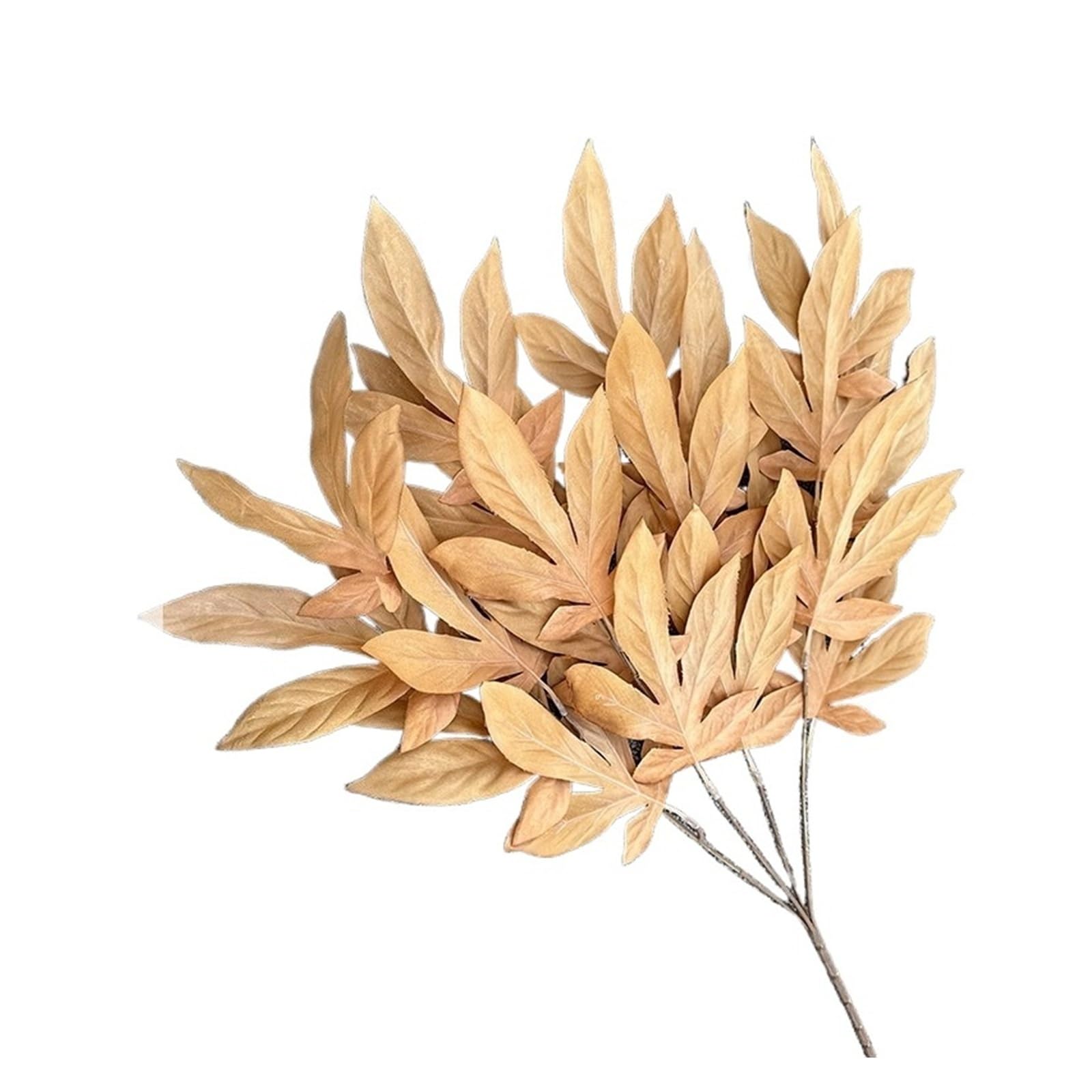1PC Artificial Plants Silk Leaves Pink Wedding Decoration Bouquet Fake Plant Leaf Home Decor(Coffee)