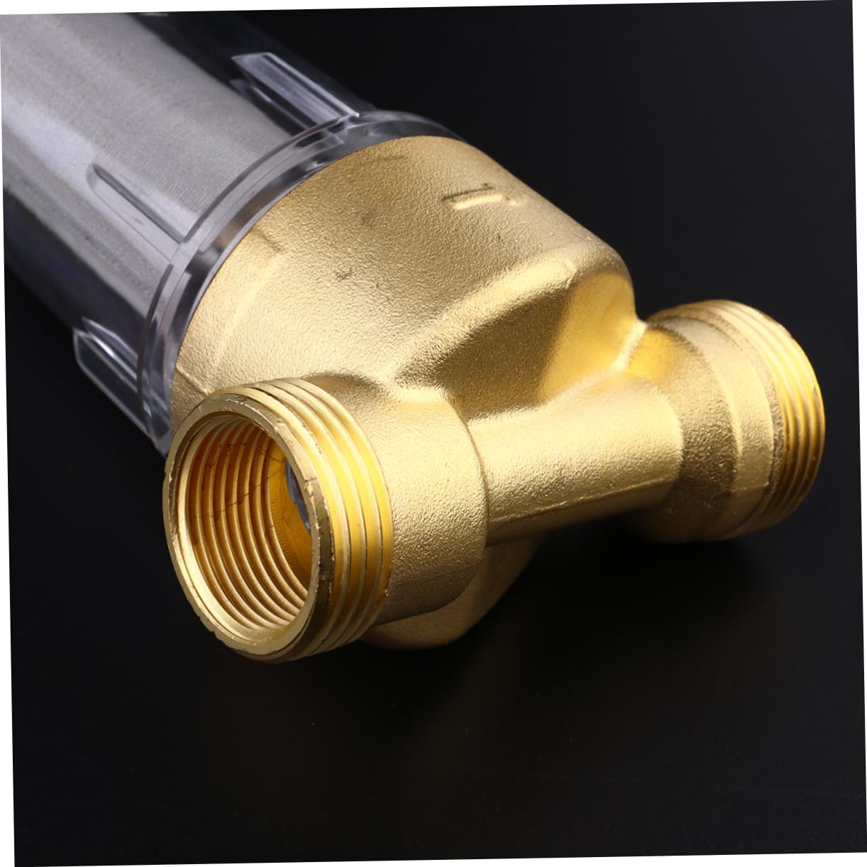 Goldener Wasserhahn Frontfilter mit Rückspülfunktion 1 Zoll bis 1/2 Zoll
