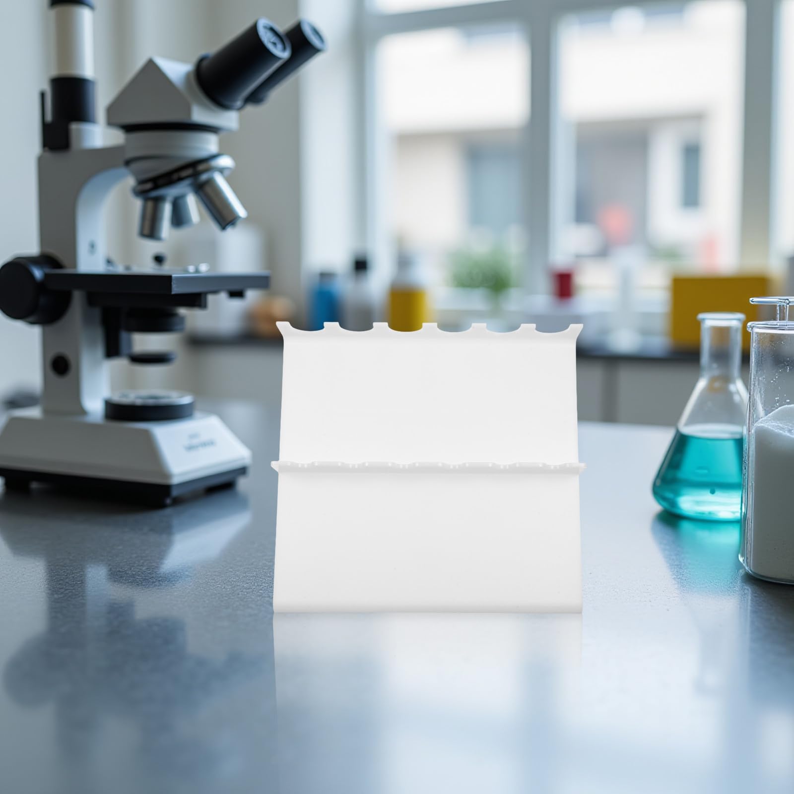Soporte para Pipetas de Plástico Blanco Diseño en Z, Almacenamiento Versátil y Ahorro de Espacio para Uso en Laboratorio Profesional