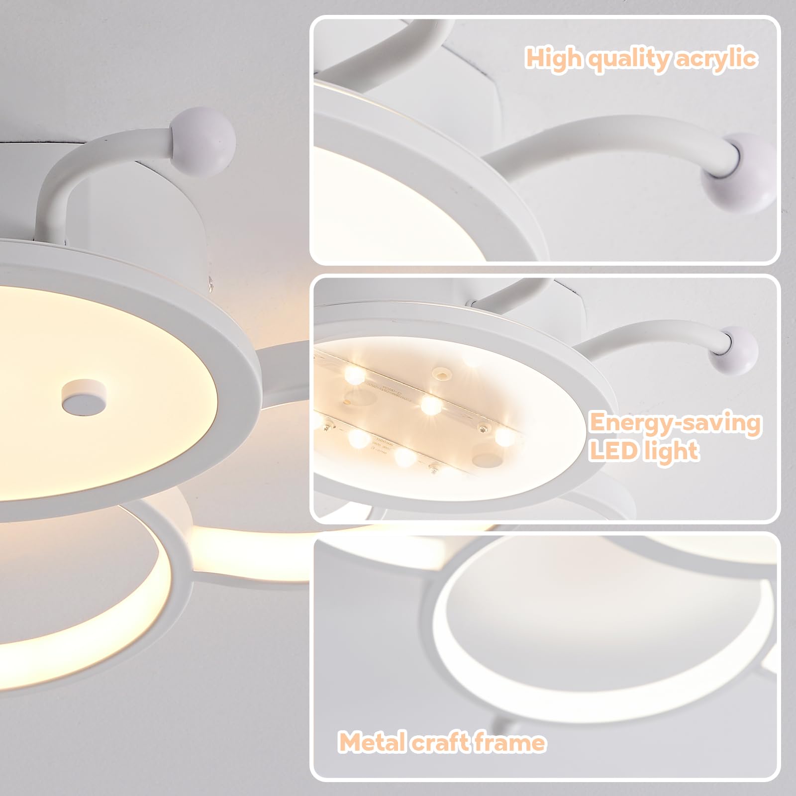 Lampadario Camera dei bambini LED Plafoniera Camera da letto Plafoniera Dimmerabile Luce con telecomando 3000K-6000K Ape Lampade a Soffitto Cameretta Bambino 40CM