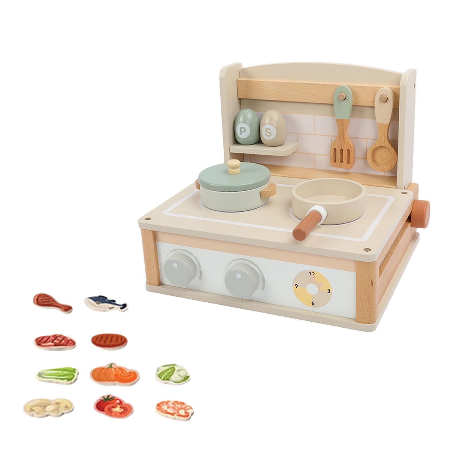 Juego de Cocina de Madera Y Accesorios de Utensilios de Cocina para Niños en