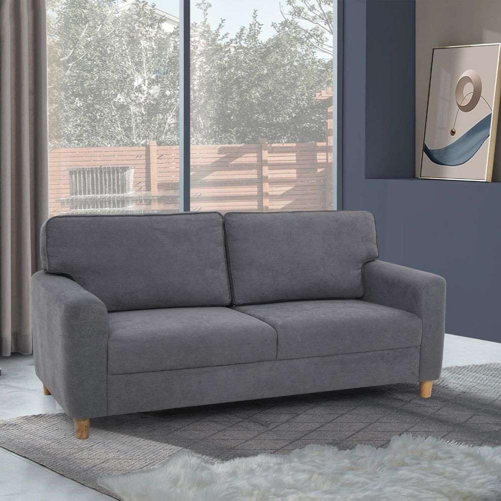 Duroflex Utopia - 3 Seater Sofa Premium Fabric Sofa Set, Grey