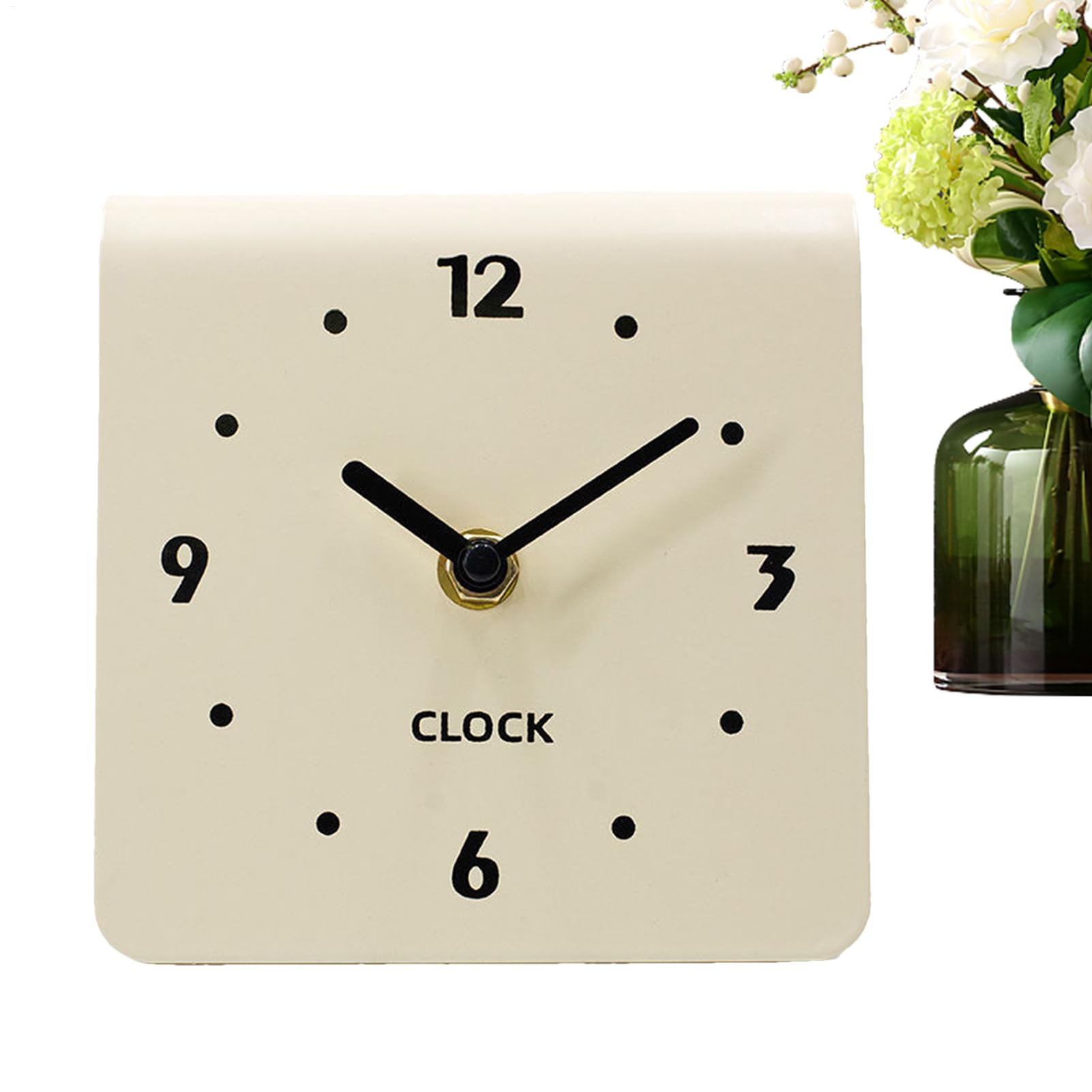 Reloj de Mesa Analógico Silencioso Moderno para Sala de Estar y Oficina