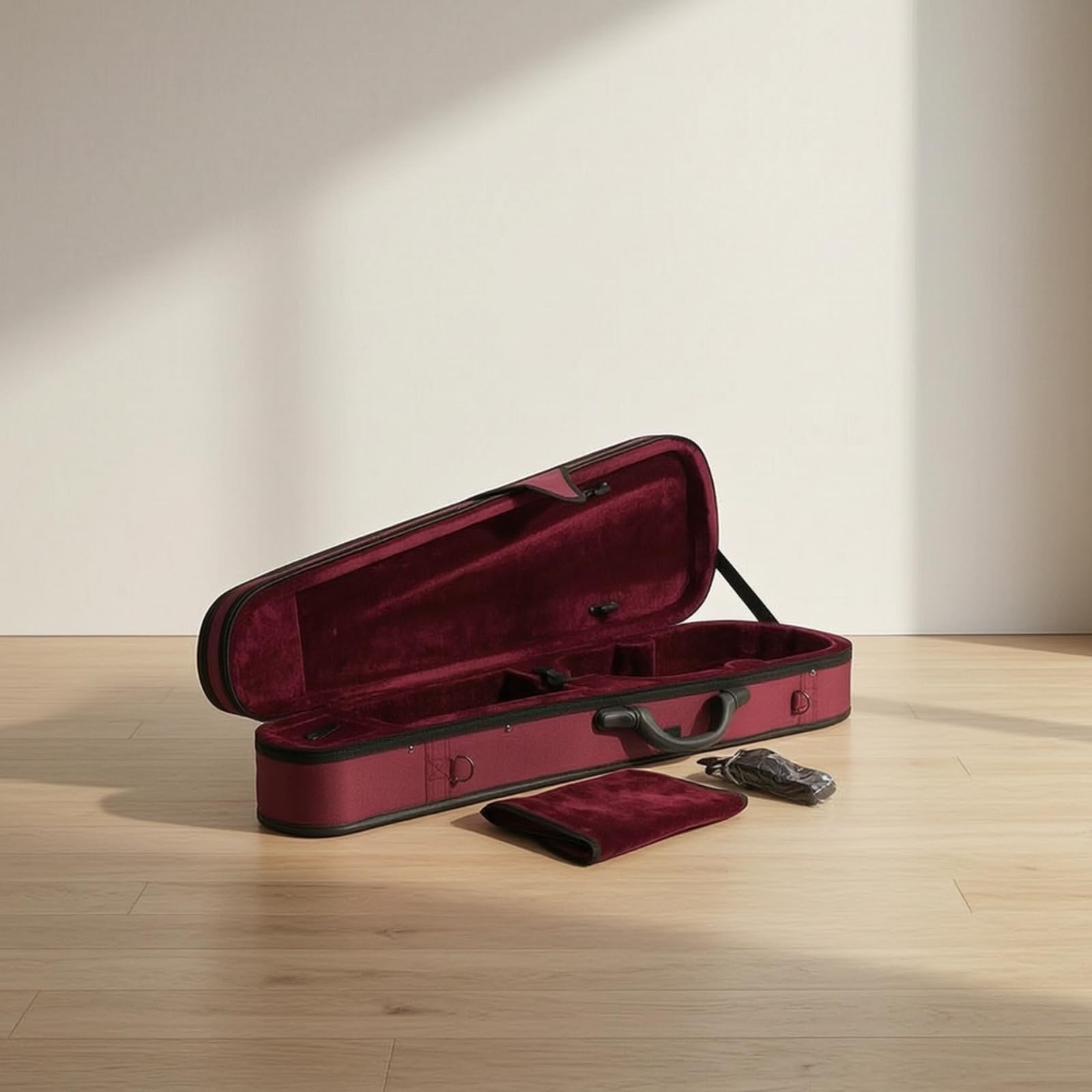 Estuche Triangular Violín Rígido Estuche Violín con Correa Resistente Funda para Violinistas, Estudiantes, Viajes, Ensayos, 3/4