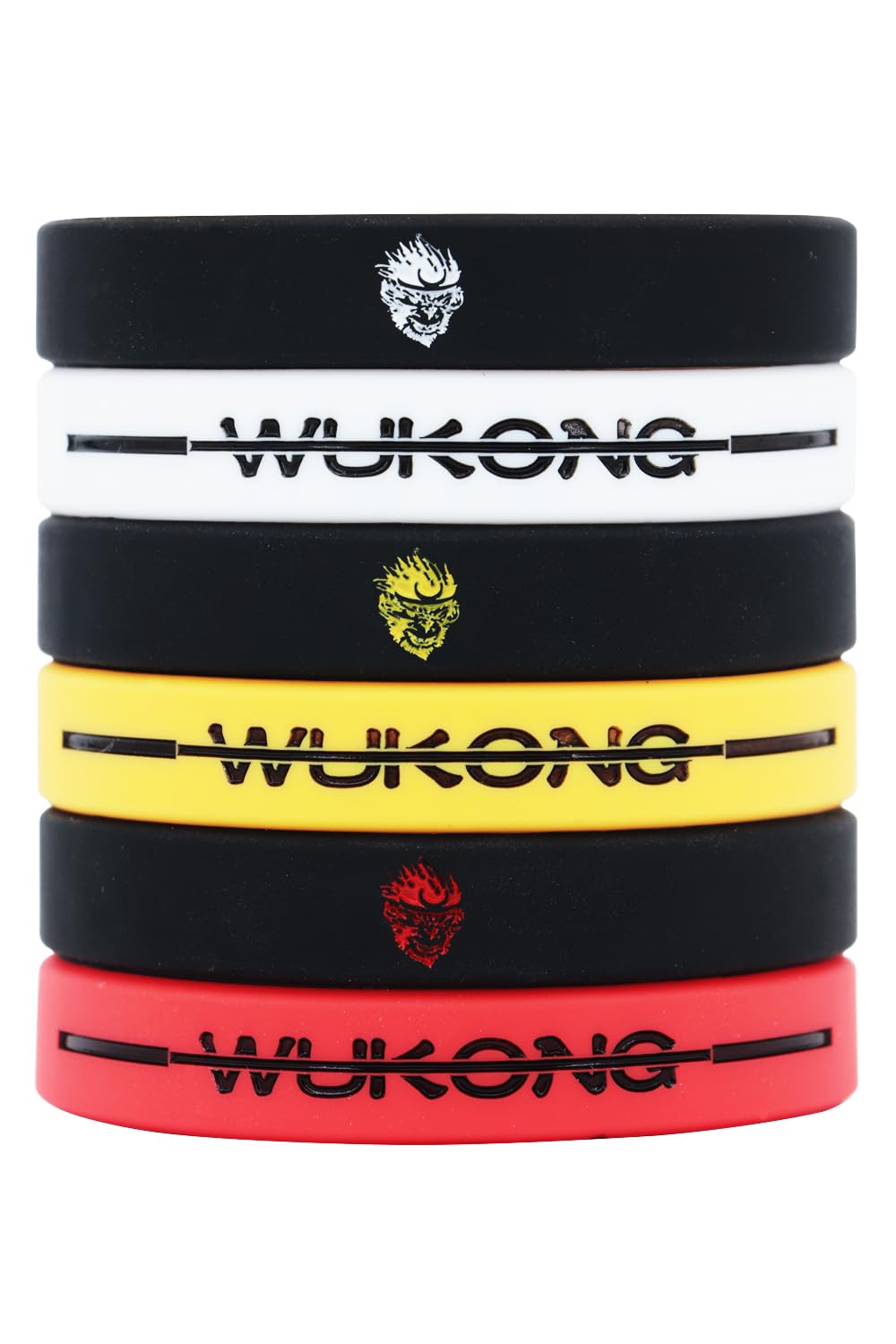 Ouideesain Wukong Rubber Bracelet Monkey King Silicone Wristbands 6 pieces Party Favors for Men in Six Colors
