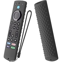 Silicone Cover for Fire TV Stick 4K Max 2nd/ Insignia/Toshiba Remote Cover Shockproof Protective Case for Omni Series and TV 4-Series Remote with Lanyard Dark Grey