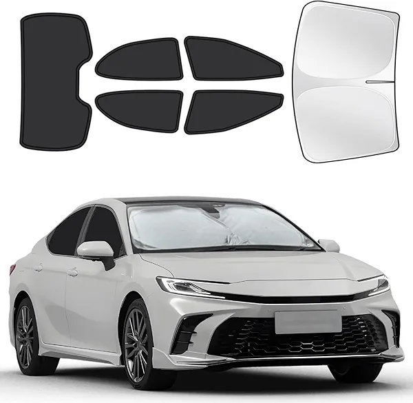 for Toyota Camry 2018-2024 Car Window Shades, 8pcs Privacy Sun Shade Set for Front Windshield Side and Rear Windows, Full Window Covers Keeps Vehicle Cool for Camping Napping