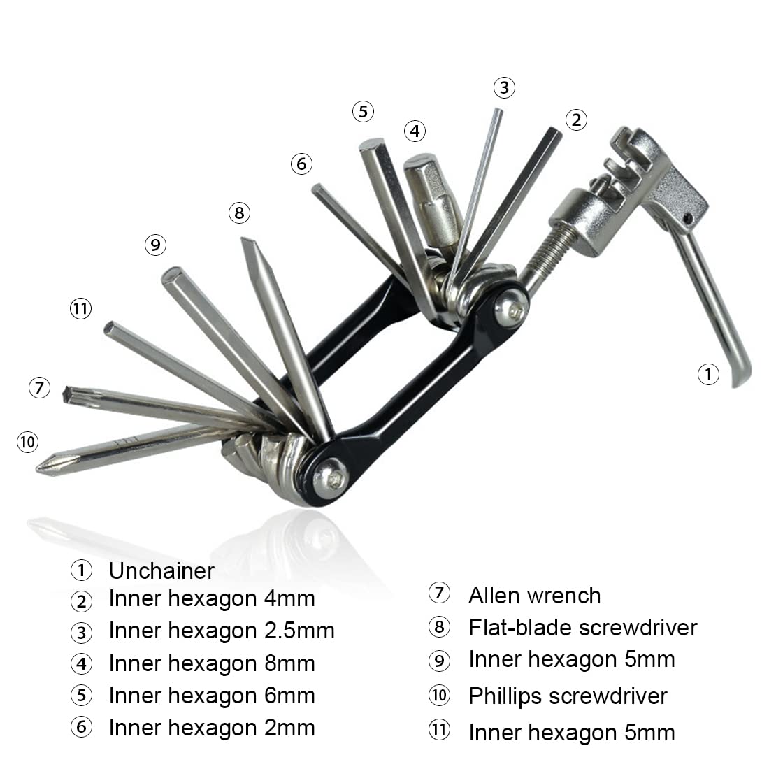 Multi Repair Tool Kit, 11-in-1 Bicycle Repair Tool Bike Pocket