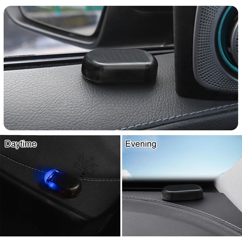 Alarme Solaire Pour Voiture - Faux Voyant Clignotant LED - Effet Dissuasif Anti-vol - Étanche, Sans Fil