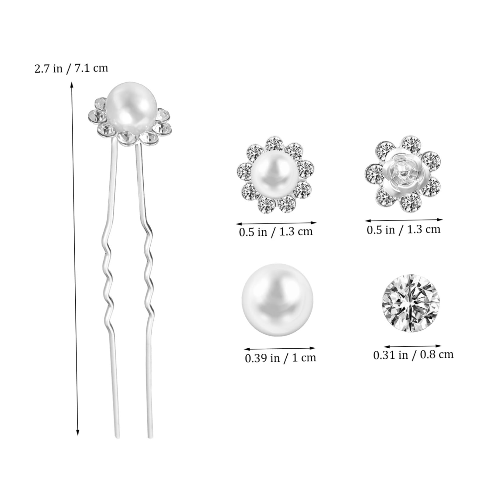FRCOLOR 200 Pièces Clip En u Accessoires Pour Cheveux és Épingles à Cheveux Épingle à Cheveux En Accessoires De Cheveux De Mariage Accessoires De Cheveux De Bal Perle Strass