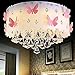 Produktbild Modern Deckenleuchte Kristall Anhänger Prinzessin Mädchen Kinderzimmer Warm Romantische Hochzeit Zimmer Schlafzimmer Schmetterling Deckenlampe Rund Acryl Dekorativer Deckenbeleuchtung 3*E27 Ø45cm