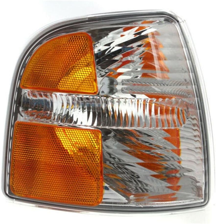 Corner Light for Ford for Explorer 2004-2005 Park Turn Signal Marker Lamp Right Passenger Side Plastic Incandescent-Bulb Type Orange Clear-Lens Smooth 154-0465