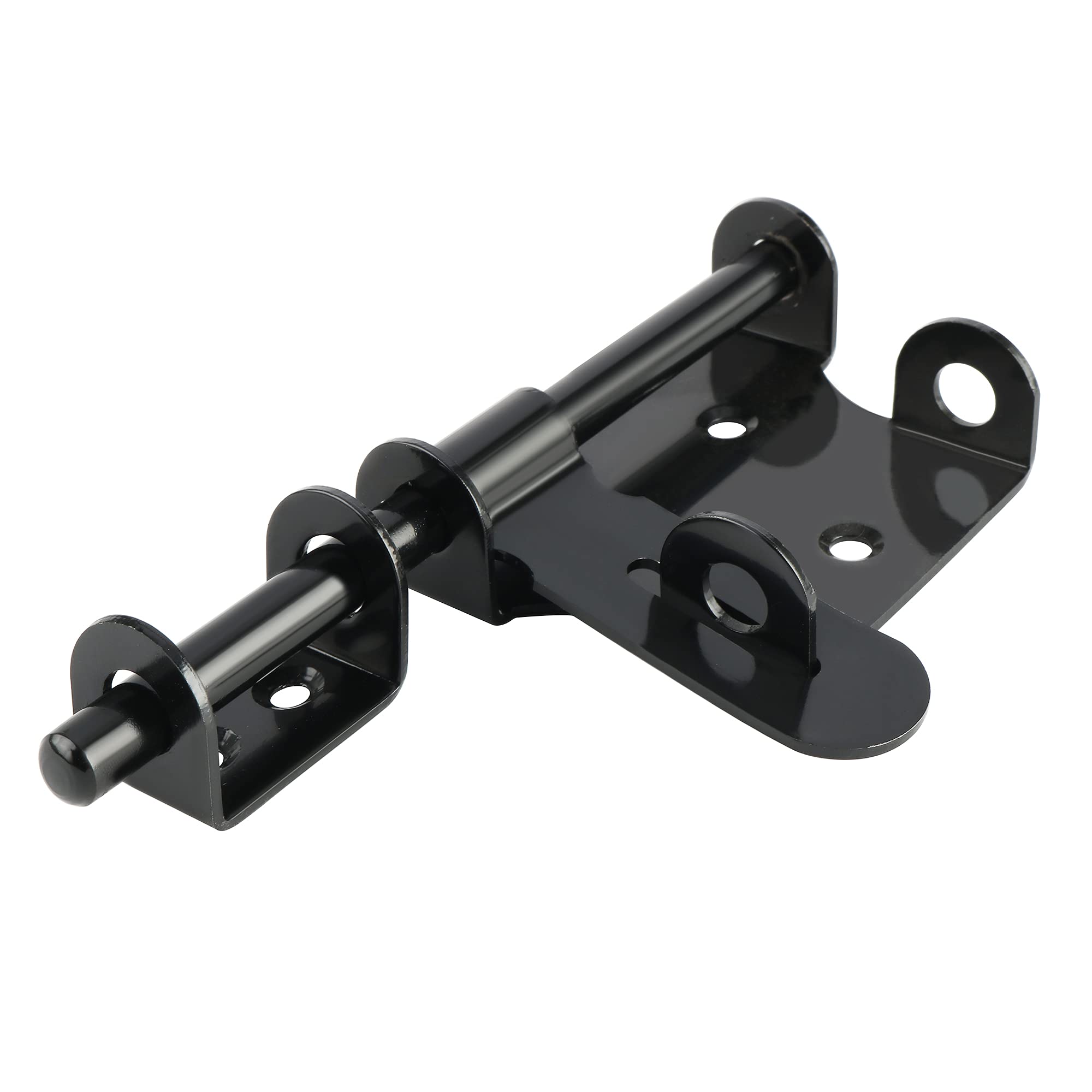 SAYAYO Catenaccio Porta in Legno Serratura Porta Chiavistello Nero, Chiavistelli e Catenacci per Porte con Foro per Lucchetto, Acciaio Inossidabile SUS304, 150MM, EMS350U-B