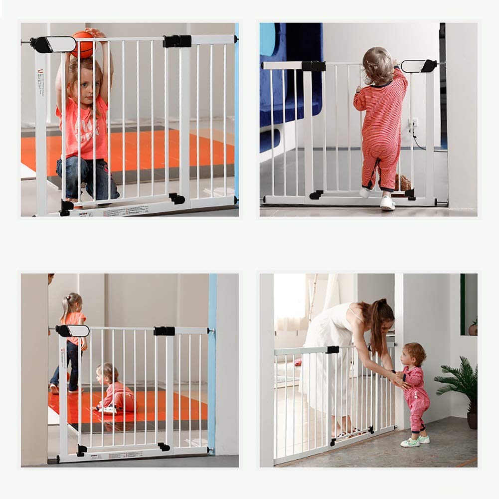 LYGXWJFC Cancello Retrattile per Porta di Sicurezza per Bambini, Porta per Scale per Recinzione per Cani e Gatti, Cancello in Ferro ad Alta Resistenza in Metallo per Sicurezza, Adatto a Spazi Tra 65 e