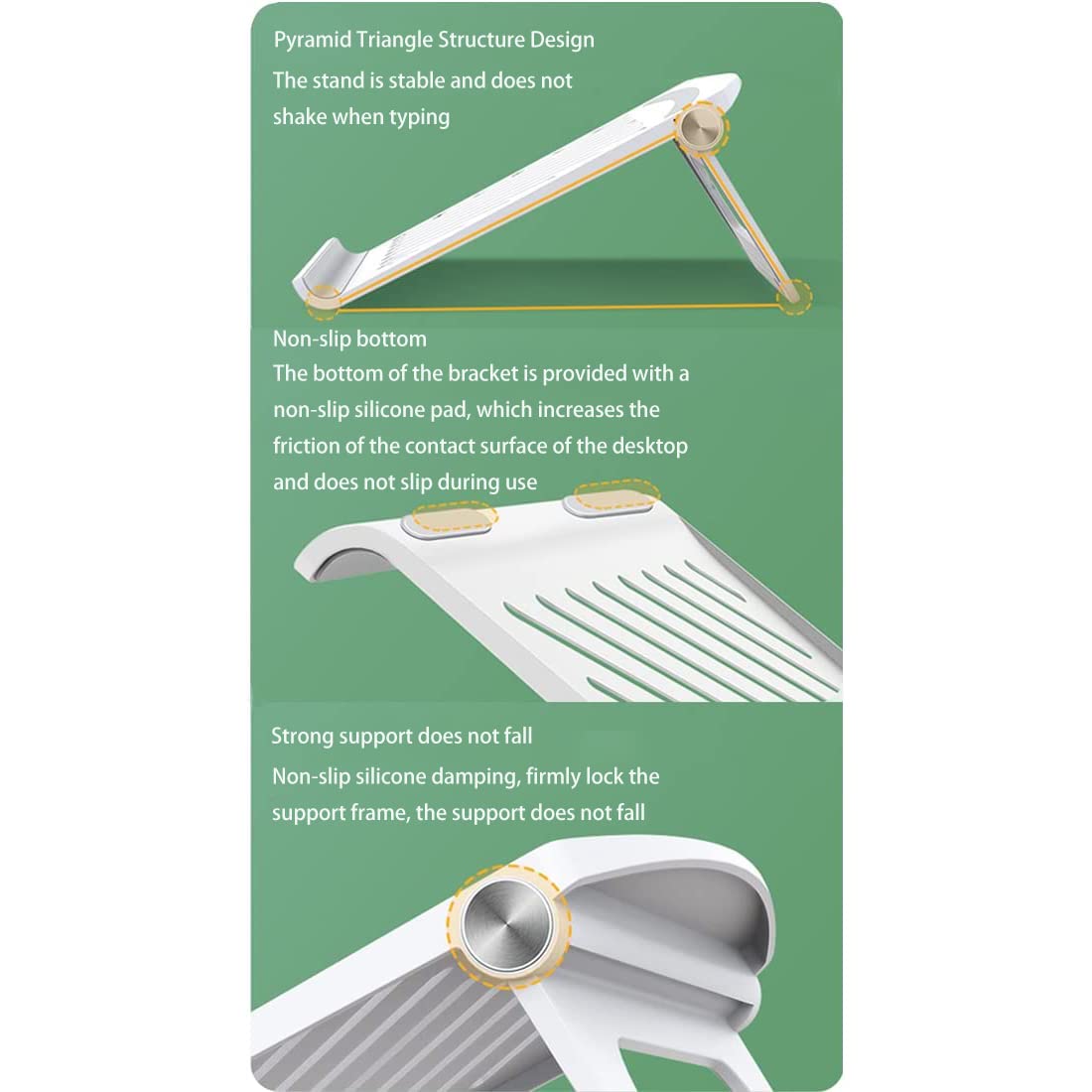 Supporto Per Laptop Regolabile ZMREN - Per PC 11-17.3 Pollici, Design Ergonomico, Raffreddamento Integrato - Foto 4