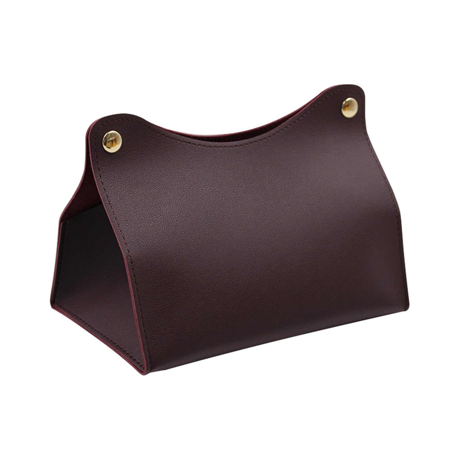 Leather Tissue Box Cover Car Tissue Box Holder Leather Center Console Armrest Napkin Sun Visor Backseat Case(Wine Red)