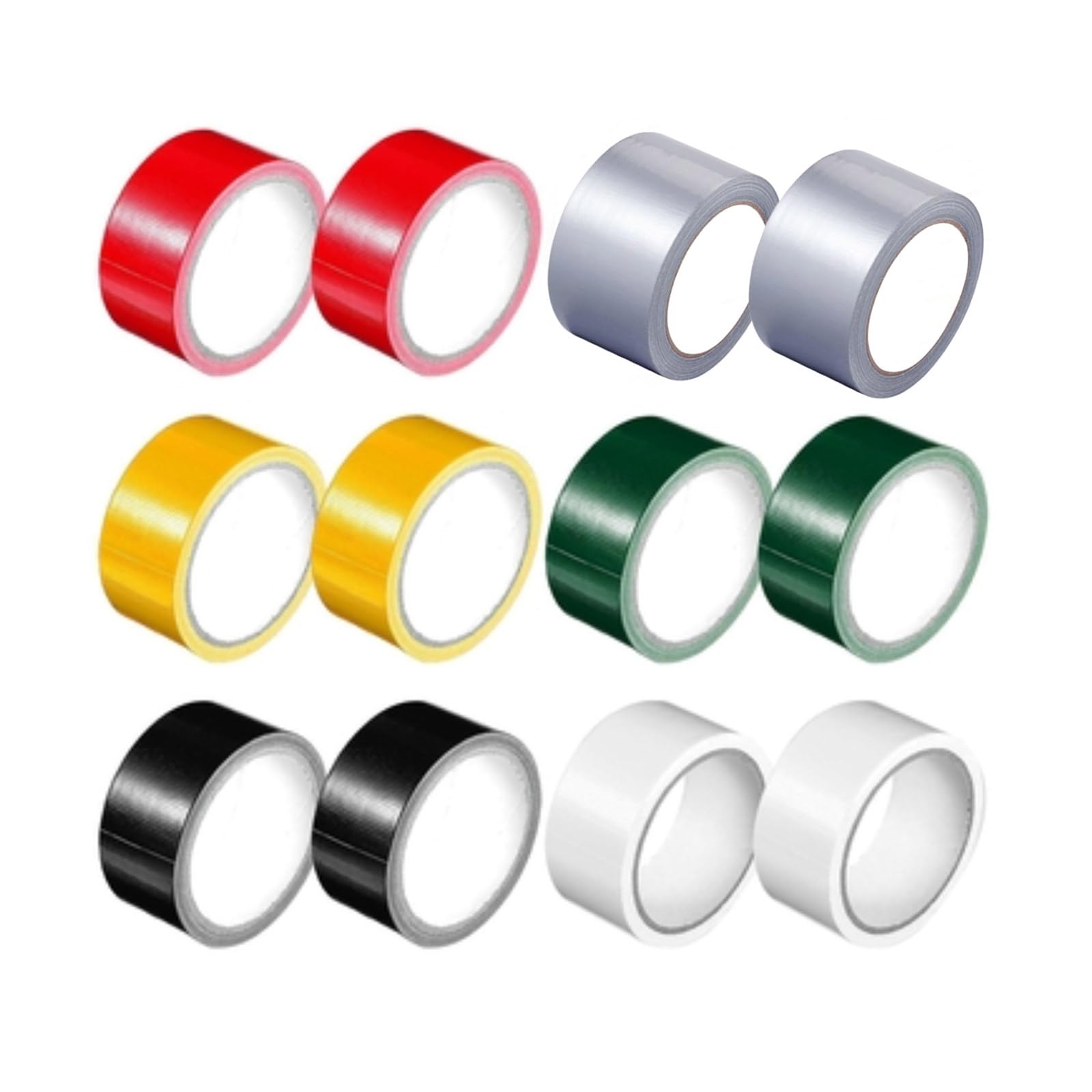 12 rollos de cinta adhesiva multiusos con colores brillantes, resistencia industrial, resistente al agua, colorida, cinta adhesiva para reparación de hogar