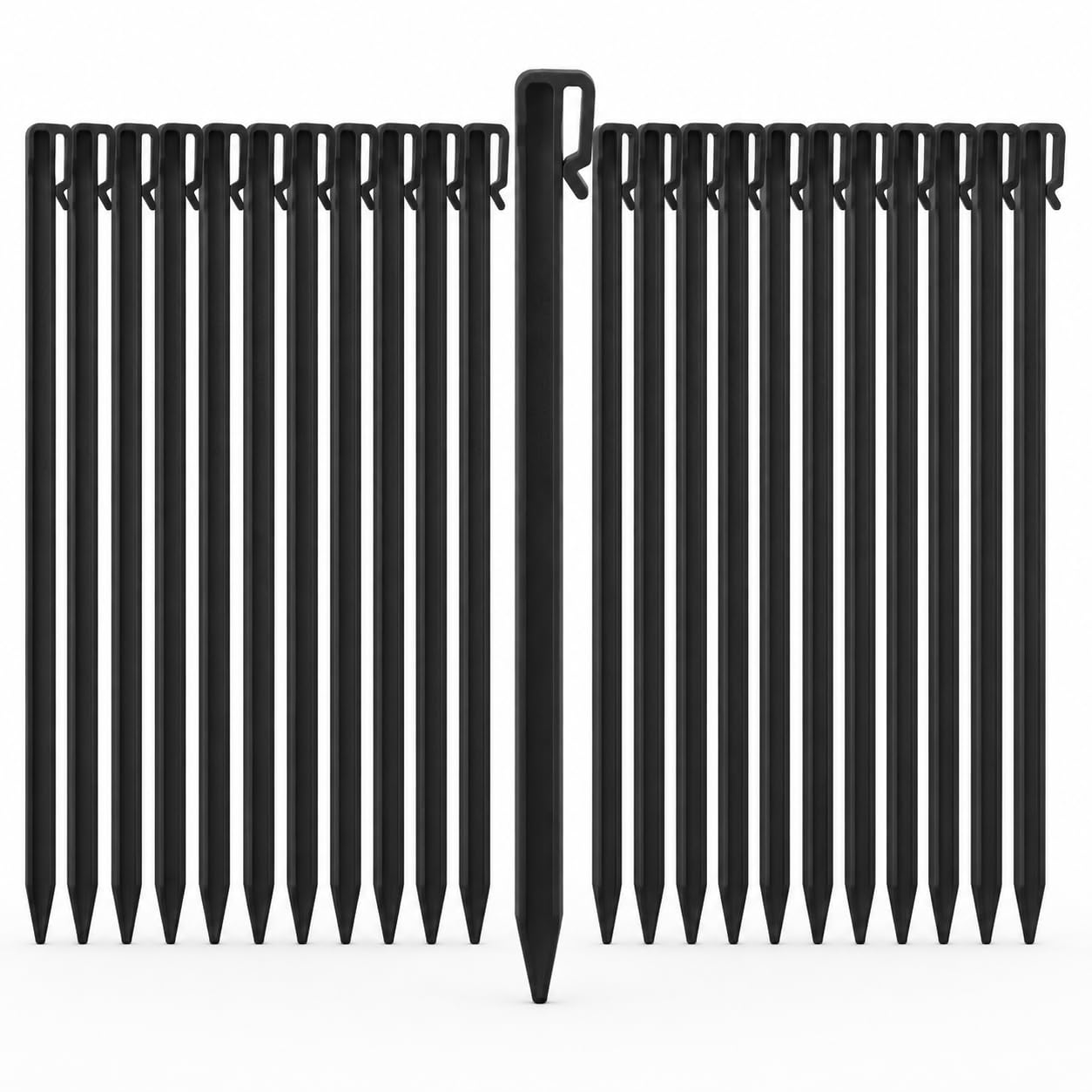 Lot de 30 piquets d'ancrage Piquet ancrage Piquet Bordure Jardin Piquet ancrage Bordure Jardin Piquet pour Bordure de Jardin - 24,7 cm Noir - Toile de paillage, pelouse, Support de Plantes