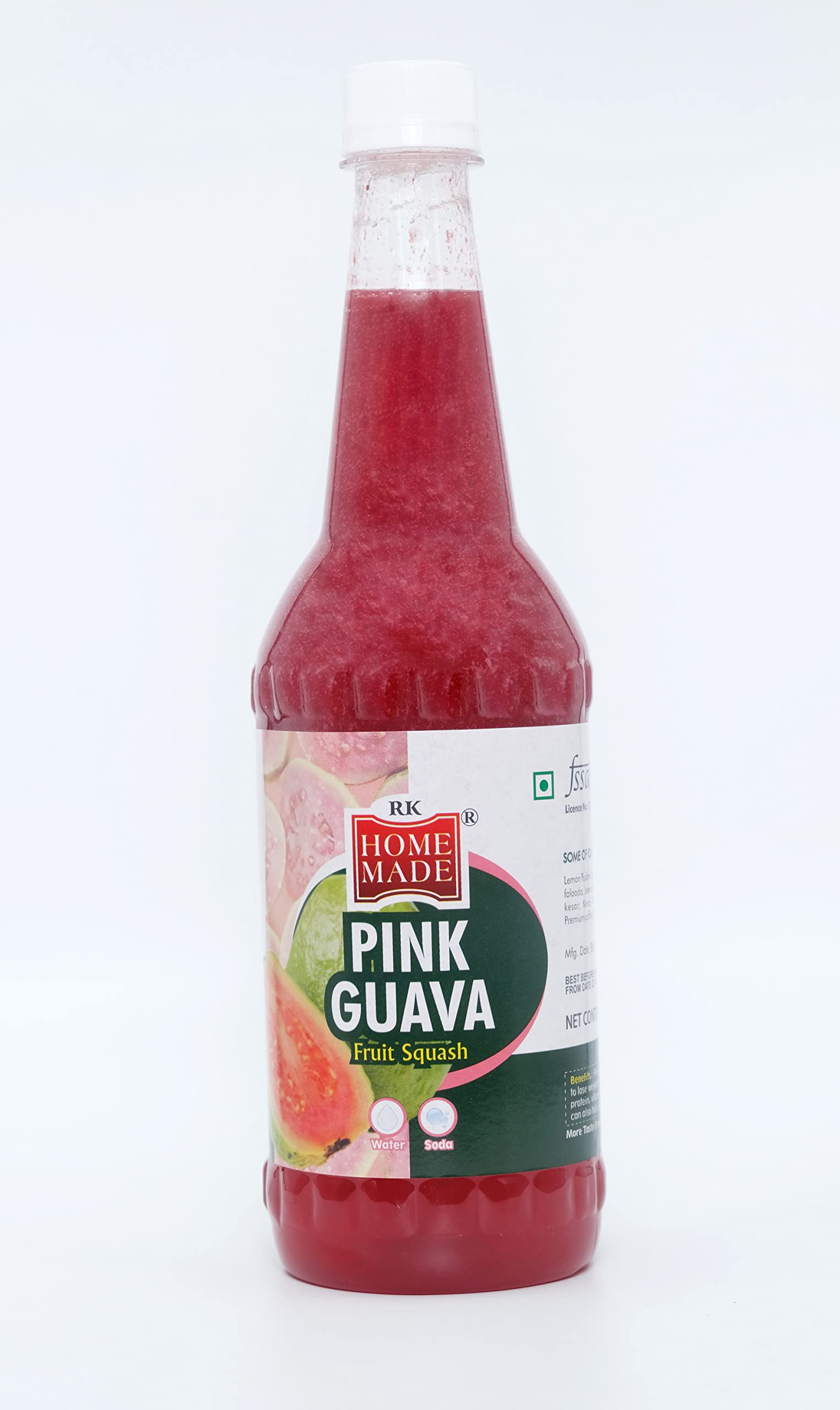 RK HOME MADE NATURAL SYRUP® | Pink Guava Syrup Concentrated Syrups & Squash | Gluten Free | 100 % Vegan & Low Fat | A Perfect Drink For House Parties, Picnics, And Road Trips To Everyone’s Delight 750 - Ml