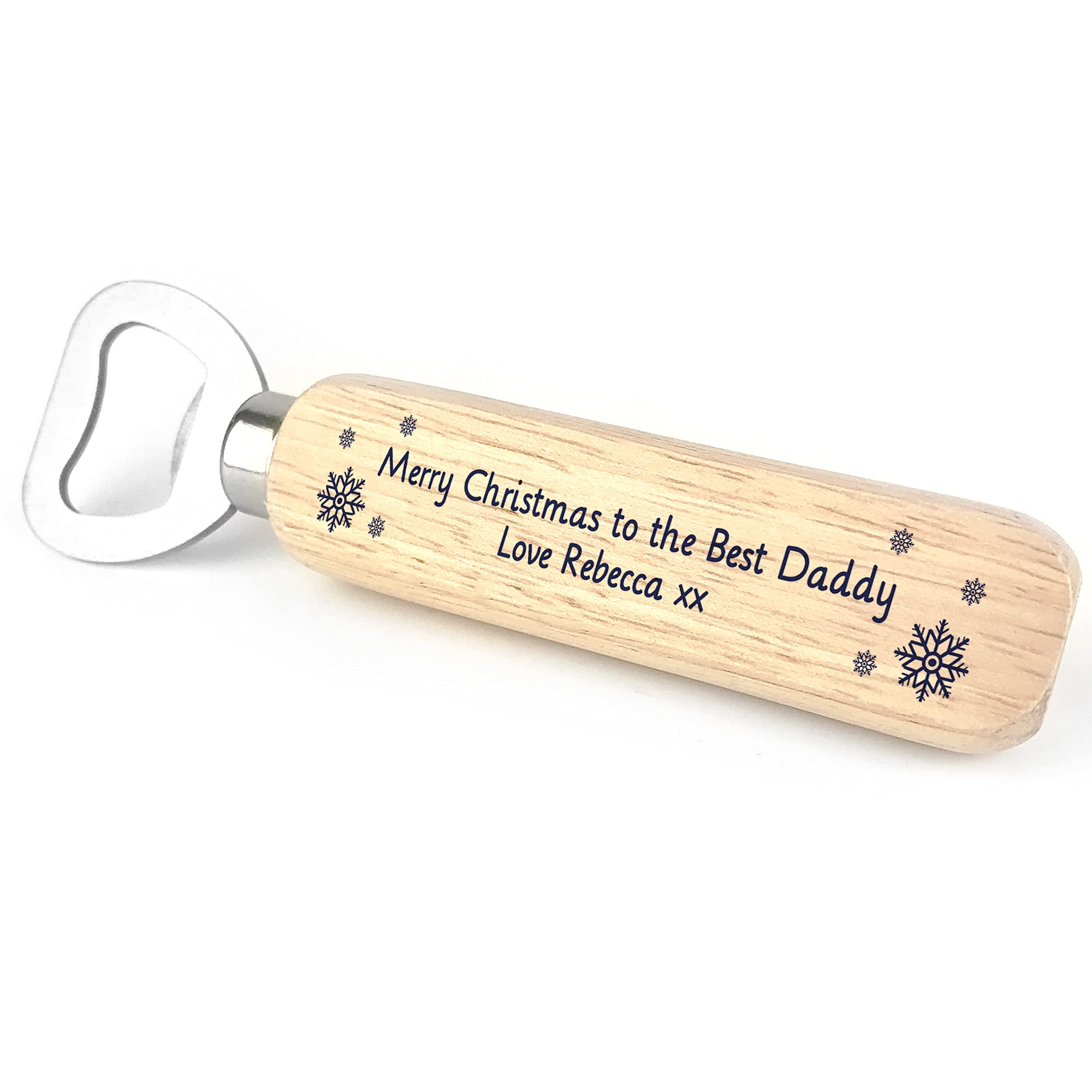 Red Ocean Personalised Christmas for Daddy Novelty Gifts for Him Wooden Bottle Opener Dad Daddy Gifts