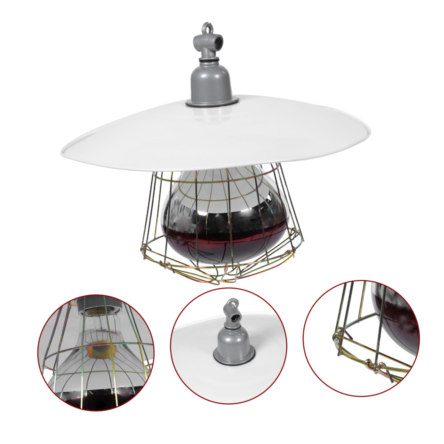 Abaodam Heizlampe für Viehkäfige mit Metallnetz und Aluminium Lampenfassung für Wärmeeffekt und Verformungsbeständigkeit im Kleinen Schweinekäfig und Brutkasten Zufällige Farbe