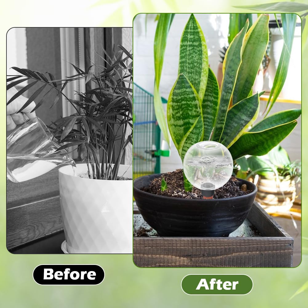 Lot de 2 boules d'irrigation, grande capacité, 500 ml, pour arrosage automatique des plantes, bulbes d'irrigation transparents pour la chambre, le balcon et les plantes de jardin