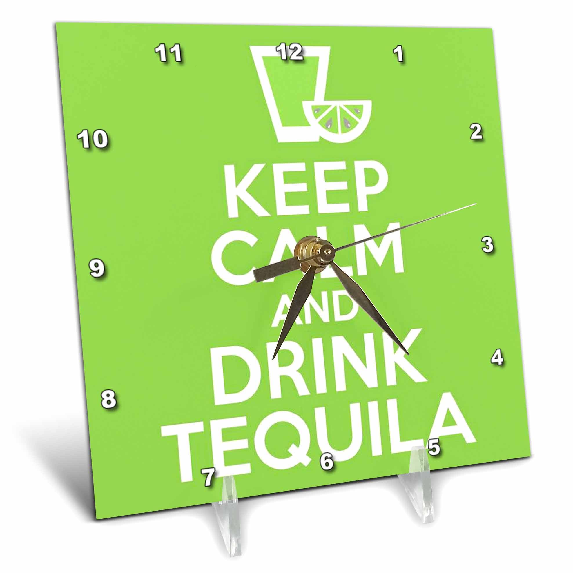 3dRose Keep Calm and Drink Tequila. - Desk Clock, 6 by 6-Inch (dc_193604_1)