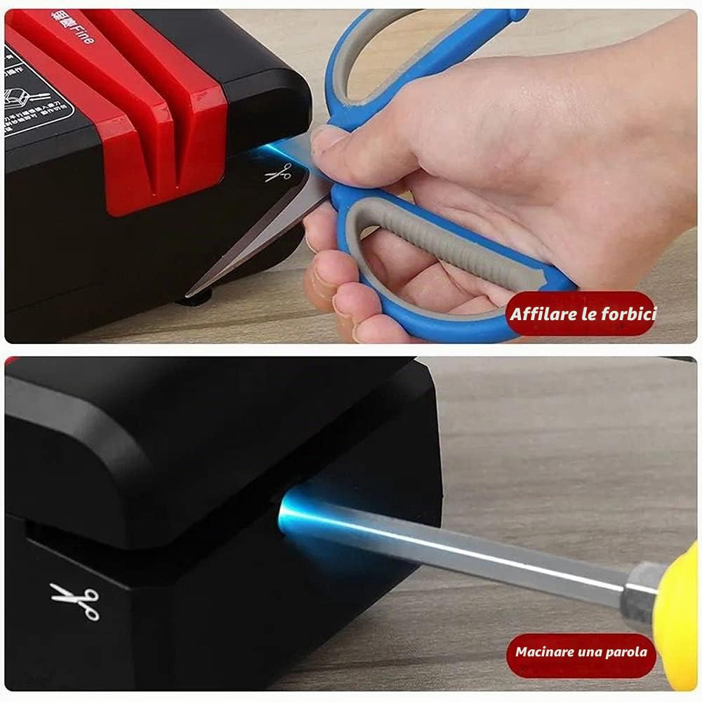 Affilatrice elettrica Da Casa, Rivestimento Diamante, Motore Potente da 60W, Affilatrice elettrica Professionale, Temperamatite Tre in Uno Per Coltelli da Cucina, Forbici e Cacciaviti