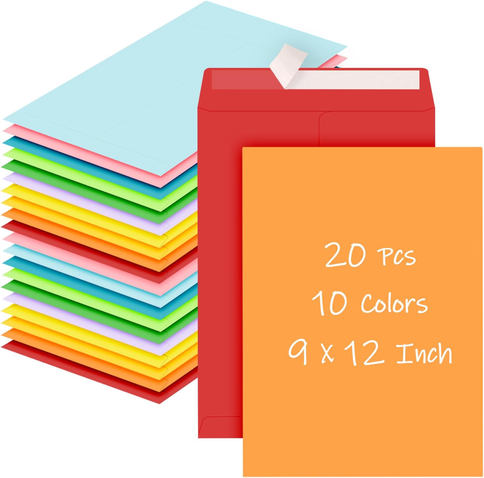 Colored 9 x 12 Envelopes, 20 Pcs Mailing Envelopes