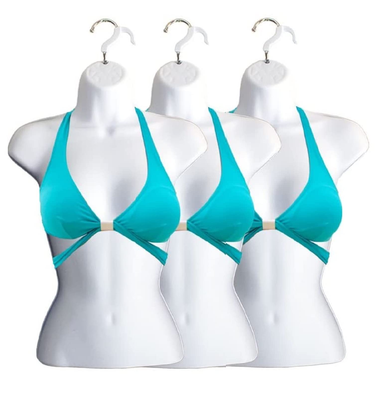Torsos de maniquí para colgar ropa sin arrugas, juego de 3 piezas S-M