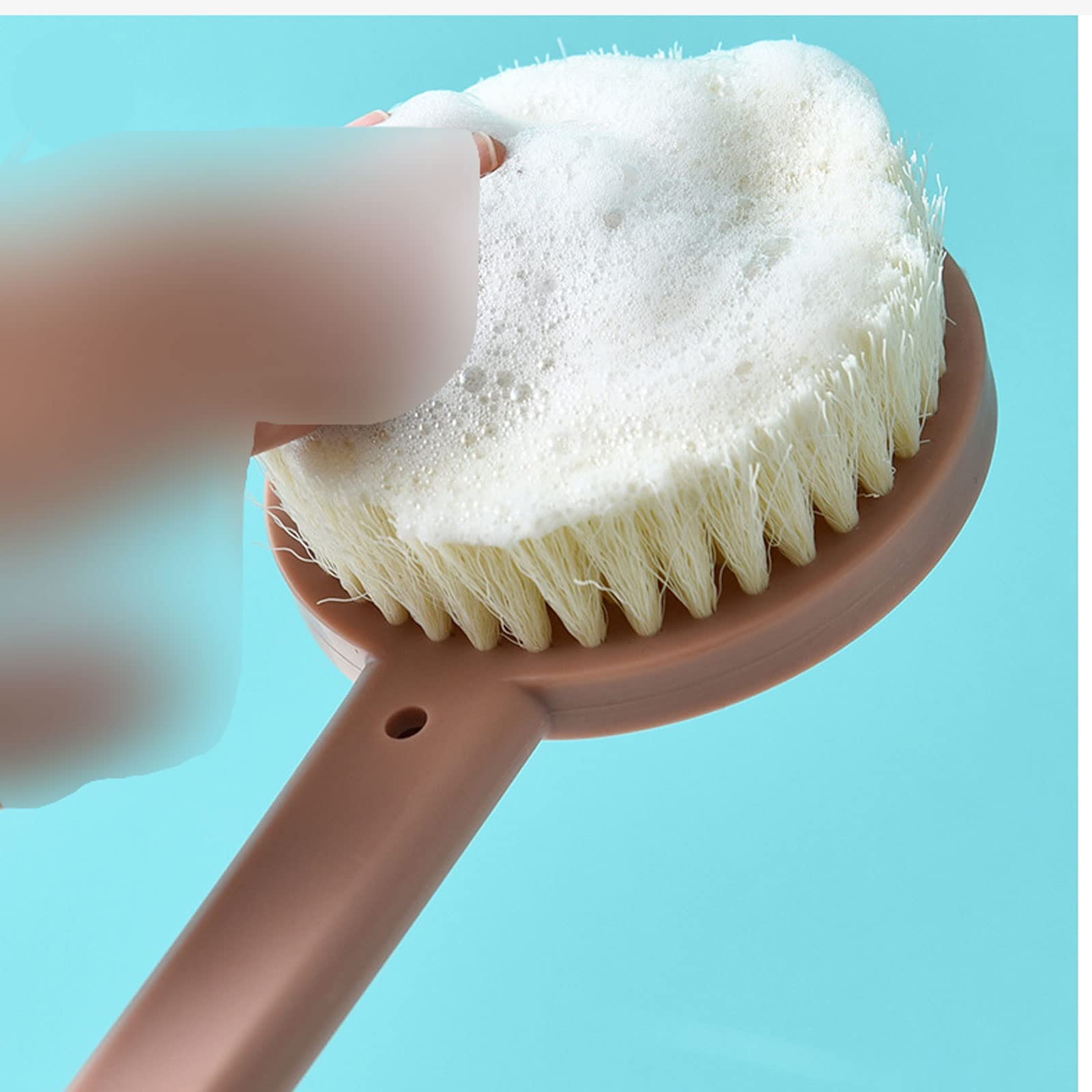 JINGYAN Esponjas para baños Long Handle Bath Brush Soft Hair Set Detachable Back Shower Scrub Household Does Not Hurt The Skin(Blue)